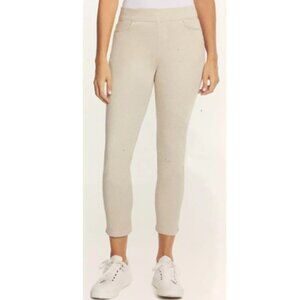 Gloria Vanderbilt Pull On Crop Pants Ivory Stonewood Mid-Rise 12 NWT